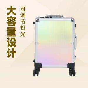 Estuche de Maquillaje Iridiscente de 20 Pulgadas con Ruedas y Cerradura, Caja de Almacenamiento de Cosméticos Portátil para Uso Doméstico, Primavera 2025 - Product Image 5
