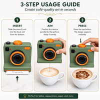 Imprimante à café manuelle 3D pour latte art avec 4 pochoirs à café, imprimante à café à une touche, machine à mousse de chocolat
