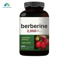 Capsules de berbérine OEM 100% pure puissance maximale 120 Nutrition suppléments de berbérine 2000mg berbérine HCI personnalisé de haute pureté