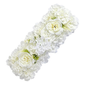 Guirlande de fleurs artificielles en soie, mélange de roses et d'hortensias, pour la décoration de l'allée de mariage et des centres de table - Product Image 5