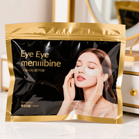 Sac à fermeture éclair scellé à trois côtés noir doré brillant personnalisé pour la beauté coréenne cosmétique Eye Essence Eye Patch Mylar sac