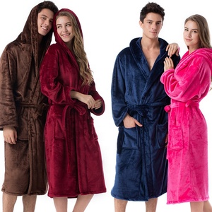 Pijamas navideños <span class=keywords><strong>de</strong></span> alta calidad personalizados populares para Ella y él, albornoz esponjoso para <span class=keywords><strong>pareja</strong></span> - Product Image 1