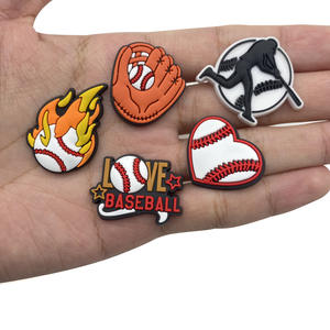 Nuevos accesorios de Pvc suave de dibujos animados al por mayor, hebilla decorativa de goma, logotipo de béisbol de la Liga Americana para zuecos, abalorios para zapatos - Product Image 4