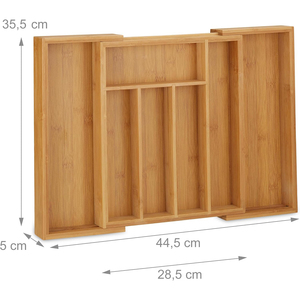 FSC Eco-Friendly Bamboo 7 Slot Expandable <strong>Drawer</strong> Organizer Dividers Adjustable Cutlery <strong>Tray</strong> for Jewelry Kitchen Utensils - Product Image 6