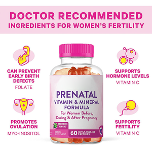 Gommes prénatales vitaminées pour femmes pour la conception biologique Aide à l'équilibre de la fertilité pour l'<span class=keywords><strong>ovulation</strong></span> Marque privée pour adultes - Product Image 3