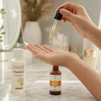 Sérum à la vitamine C en marque blanche, ensemble de soins naturels essentiels pour le visage à la vitamine C, sérum et essence faciale à la vitamine C