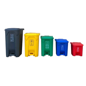 Factory-customized foot-operated, <b>lidded</b>, classified waste <b>bins</b> for hotels, offices, residential communities, and property - Product Image 1