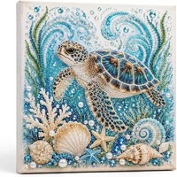 Kit de Peinture Diamant 5D DIY sur le thème des Animaux Marins, Cadre Carré Écologique, Décoration Personnalisée pour la Maison, Cadeau