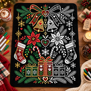 Christmas DIY Coloring Throw <b>Blanket</b> Rectangular Double Layer Flannel Fleece <b>Blanket</b> Home Decor Winter Family Kids Gift - Product Image 6