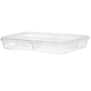 Transparent Four Compartment Refrigerator <b>Storage</b> <b>Box</b> <b>With</b> <b>Lid</b> For Meat Vegetable Fruit Food Organization - Product Image 5