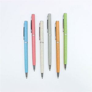 Eco-Friendly Custom Logo Wheat Straw Ballpoint <b>Pen</b> Recyclable Promotional for Hotel and Office Cheap Advertising Gift - Product Image 1