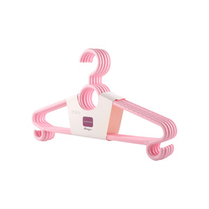 Gantungan Baju Plastik HeXing Bahan PP Anti-Selip Pengait Ganda Ringan Grosir Warna <span class=keywords><strong>Pink</strong></span> - Product Image 1