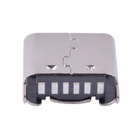Connecteur femelle Type-C 6P vertical SMD, port de charge USB-C, longueur 6,8 mm, charge rapide PD, prise pour écouteurs TWS, montre connectée