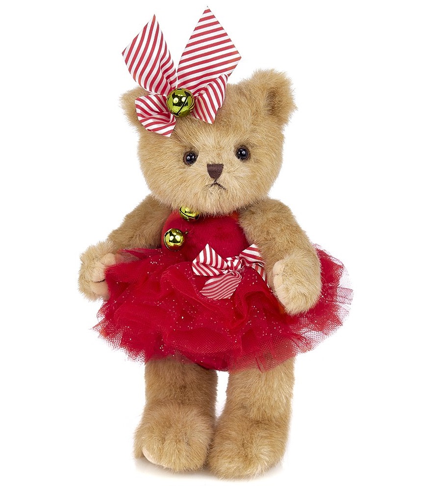 Disesuaikan 10 "Boneka Binatang Mewah Rok Merah Balerina Natal Beruang Teddy