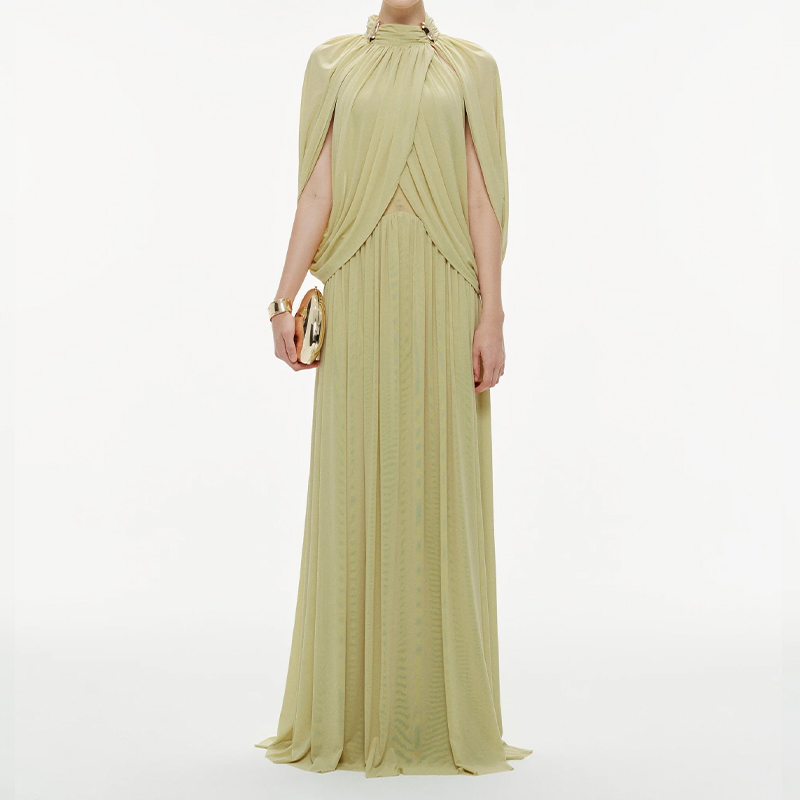 Simple Chiffon Dress - V-Neck Maxi A-Line 2025