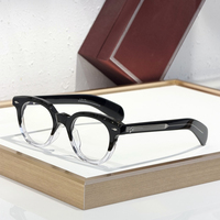 Gafas de Diseño Vintage Unisex TR90, Redondas, con Protección Anti Luz Azul, Patillas Gruesas de Acetato, Montura Sólida para Lectura, Nuevas