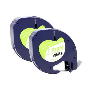 12Mm Zwart Op Wit Compatibel Zelfklevend Thermisch Papier Label Tape 91200 Voor Dymo Letratag 2000 Printer