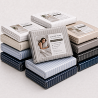 Parure de draps rayés de qualité hôtelière sur mesure, poches profondes, commande en gros disponible
