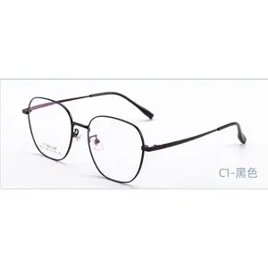 VC-77128新着ファッションレトロメタルオプティカルフレームクラシックメガネ非磁性チタンアイウェア眼鏡