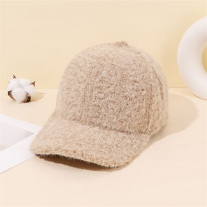 Gorro de Béisbol de 6 Paneles, Grueso, Cálido, Informal, Retro, de Moda, para Otoño e Invierno, Color Sólido Personalizado, Imitación Lana de Cordero - Product Image 5