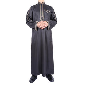Ensemble de vêtements islamiques pour hommes, Dubai, Oman, <span class=keywords><strong>Maroc</strong></span>, chapeau musulman, Lucknowi Masar Jalabiya, manches longues, Thobe Kurta, pantalon long - Product Image 3