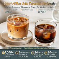 Verre de luxe à l'ancienne avec fond côtelé, tasse courte pour margarita, sans BPA, compatible lave-vaisselle, pour utilisation en café