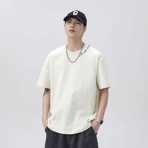เสื้อยืดโอเวอร์ไซส์ผ้าคอตตอน 100% หนัก 210 แกรม พิมพ์ลาย พร้อมโลโก้แบบกำหนดเอง คอเสื้อหนา ผ้าถักลายเรียบ - Product Image 3