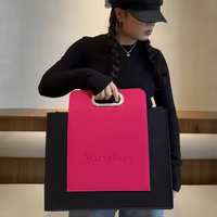 Nouveau sac fourre-tout en feutre à fermeture éclair, grande capacité, personnalisable avec logo, pour le shopping et les affaires, avec poignée métallique