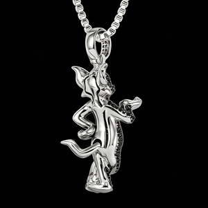 Colgante de Plata de Ley 925 con Diseño de Gato <span class=keywords><strong>Sylvester</strong></span> de Dibujos Animados, Estilo Hip Hop, con Piedras Brillantes - Product Image 2