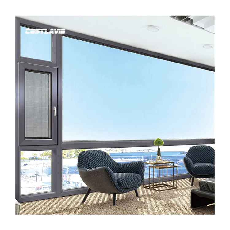 Modern Design Style Swing Open Heat Insulation Window Aluminum Alloy Frame Custom Thermal Break Magnetic Screen-Cost Effective