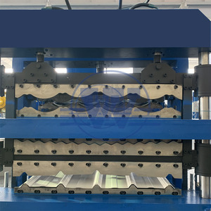 Metal Roofing <b>Sheet</b> <b>Tile</b> Forming Machine PLC Controlled Automatic Triple Layer Corrugating Colored Glaze Roofing Machine - Product Image 5