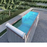 Piscines en conteneur d'expédition en fibre de verre hors sol en fibre de verre piscine en conteneur de 20 pieds et 40 pieds avec fenêtre
