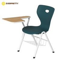 Chaise de formation pour étudiants avec bureau intégré, structure métallique, mobilier de salle de conférence sur mesure