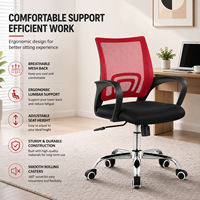Chaise de bureau ergonomique moderne pour cadres, réglable en hauteur, pivotante, en tissu maillé, avec appui-tête fixe, base en acier inoxydable - Utilisation à domicile/au bureau
