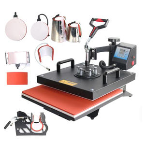 Presse à chaud professionnelle EF-HP1(8) 8 en 1 38*38cm à rotation pour t-shirts, tasses, casquettes avec minuterie numérique et pression uniforme - Product Image 1