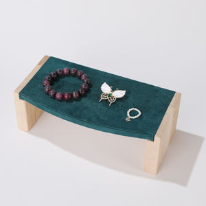 Wholesale Custom Logo Solid Wood Velvet Jewelry Display Stand Bracelet Earring Ring <b>Tabletop</b> Jewelry Container - Product Image 3