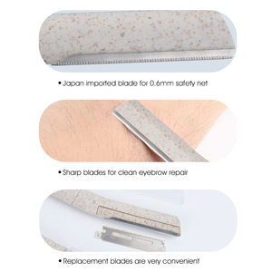 Vente chaude biodégradable paille de blé <span class=keywords><strong>lame</strong></span> japonaise sourcil rasoir <span class=keywords><strong>femme</strong></span> <span class=keywords><strong>visage</strong></span> tondeuse - Product Image 3