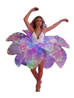 Pleine couleur LED pétale jupe fleur longue robe pour adultes coloré fleur ouverture danse Performance grande balançoire robe moderne