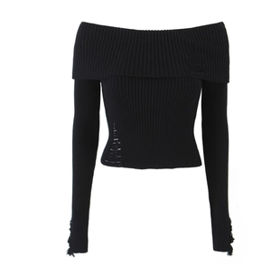 Maglione Pullover Sexy con spalline 2024 donna con foro 2894 Runwaylover - Product Image 5