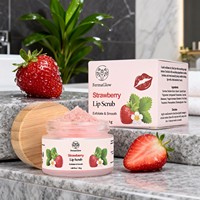 Gommage Lèvres au Sucre de Fraise Fermenté Hydratant Exfoliant Lissant Soin des Lèvres Sèches et Gercées Adoucissant Polissant Traitement Gommant