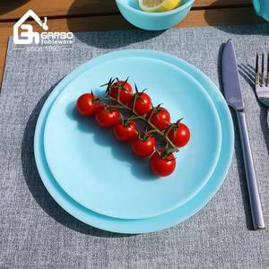 จานแก้วโอปอลโต๊ะรับประทานอาหารสีทึบสีฟ้าเสิร์ฟอาหารค่ำจานแก้วสำหรับบ้าน wholsae - Product Image 5