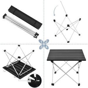 Tavolo pieghevole in alluminio portatile Premium per campeggio da spiaggia picnic e barbecue facile da trasportare per uso esterno in palestra e sala da pranzo - Product Image 5