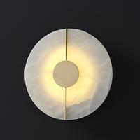 Applique Murale de Luxe en Laiton Style Nordique Moderne, Luminaire LED en Cuivre pour Salon, avec Marbre, pour Miroir de Salle de Bain à Usage Intérieur