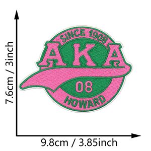 AKA Sorority Pink Green Greek Letters Embroidered Iron on Patches for Sorority Apparel, Gift, Alpha <strong>Kappa</strong> Alpha Custom Badge - Product Image 4