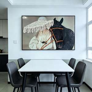 لوحة فنية جدارية لفتاة جميلة، تصميم فاخر من البورسلين الكريستالي - Product Image 5