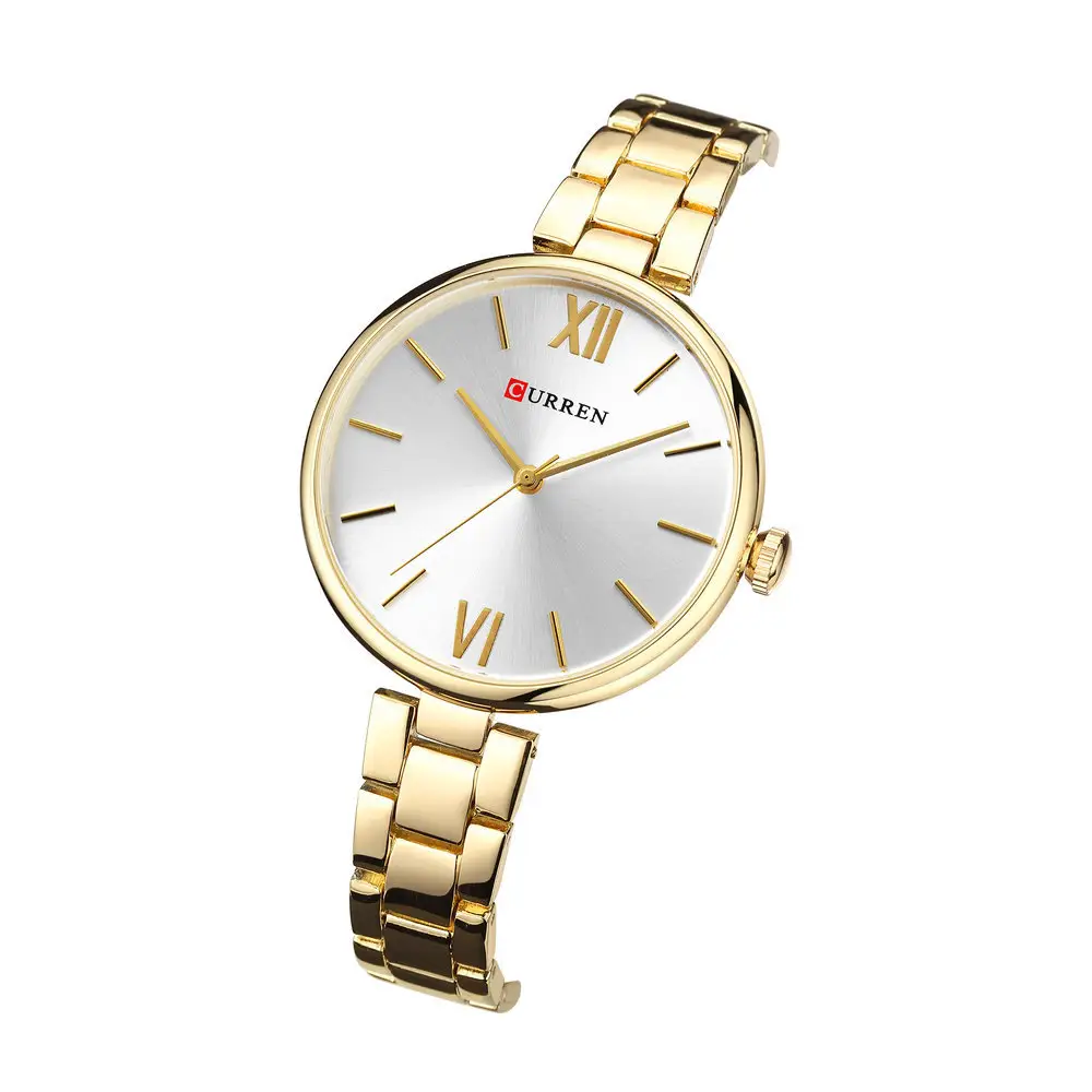 Curren 9017 Stainless Steel Ladies Fashion Casual Dress Wrist Watch Luxury Quartz Minimalist Watch Brand Watches For Women