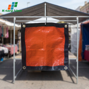 Heavy Duty Dark Blue Orange PE Tarpaulin Sheet Waterproof UV resistance used for covering things furniture market stall - Product Image 1