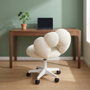 Sillón Moderno Convertible con Respaldo Giratorio y Cubierta de Tela de Lana, para Sala de Estar, Dormitorio, Apartamento, Comedor, Hotel, Villa - Product Image 1