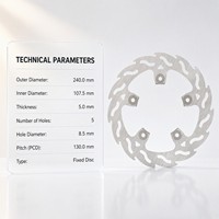 Disque de frein arrière moto 240 mm à découpe flamme et bord ondulé pour KTM 690 790 890 990 Duke Supermoto 5 trous Nouvelle Approvisionnement 420