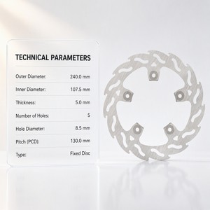 Disque de frein arrière moto 240 mm à découpe flamme et bord ondulé pour KTM 690 790 890 990 Duke Supermoto 5 trous Nouvelle Approvisionnement 420 - Product Image 2